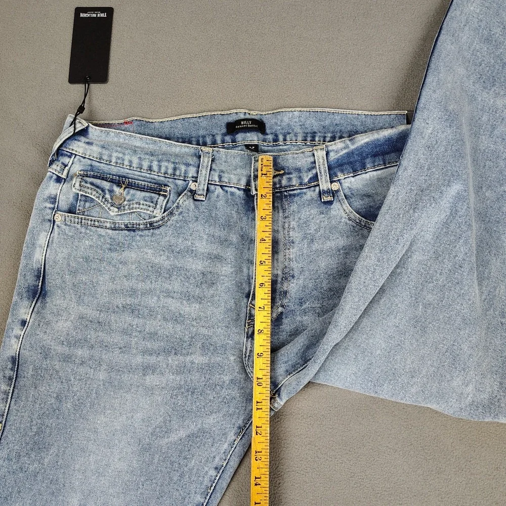 TRUE RELIGION BILLY Jeans Flap Pocket Stretchy 36x33½ Relax Bootcut Denim NEW